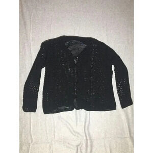 Womens JH Collectibles Cardigan Size 2X Loose Knit Black Cover Up Cute Oversized